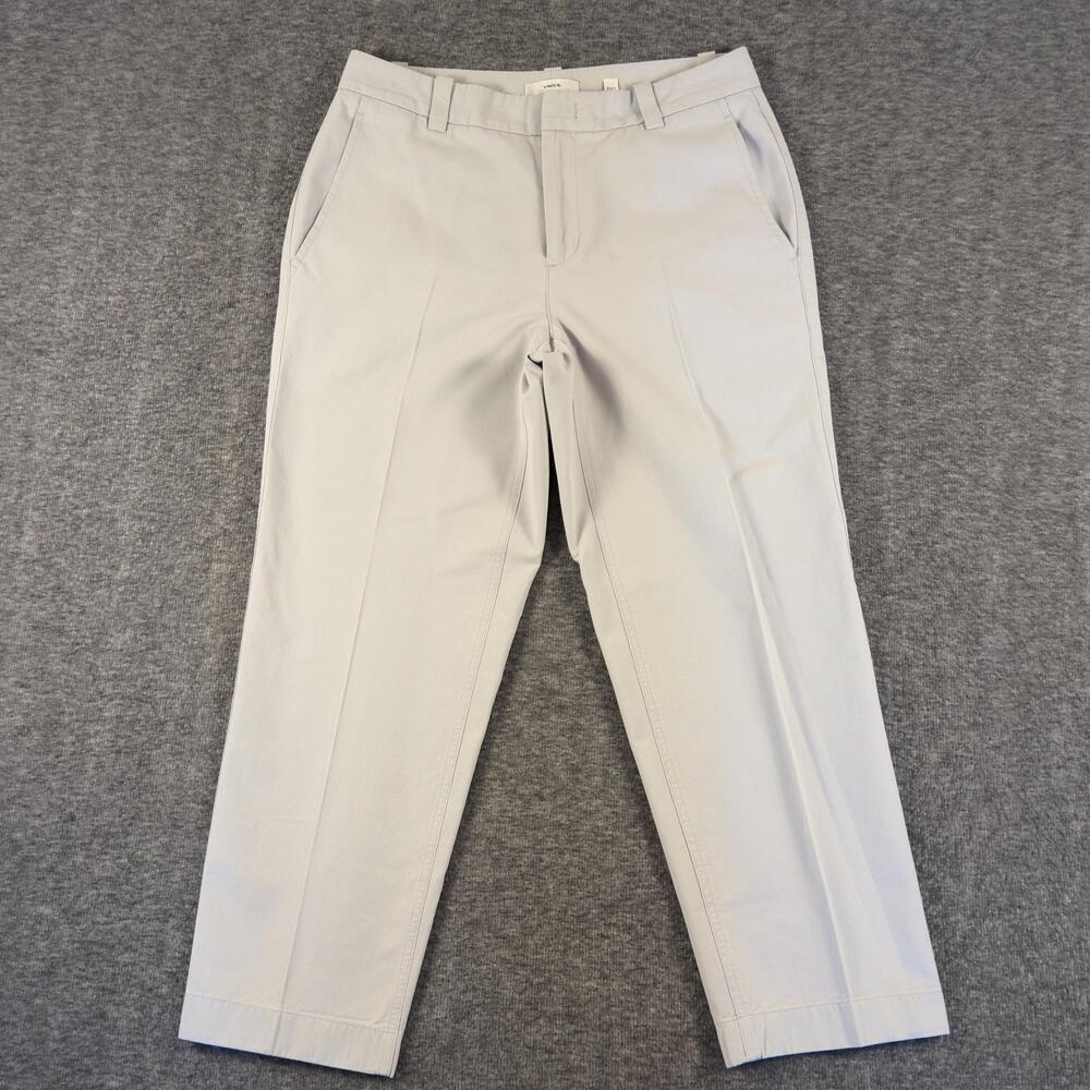 Vince Pants Womens 4 Gray 100% Cotton Cropped Chino Twill Ankle Casual